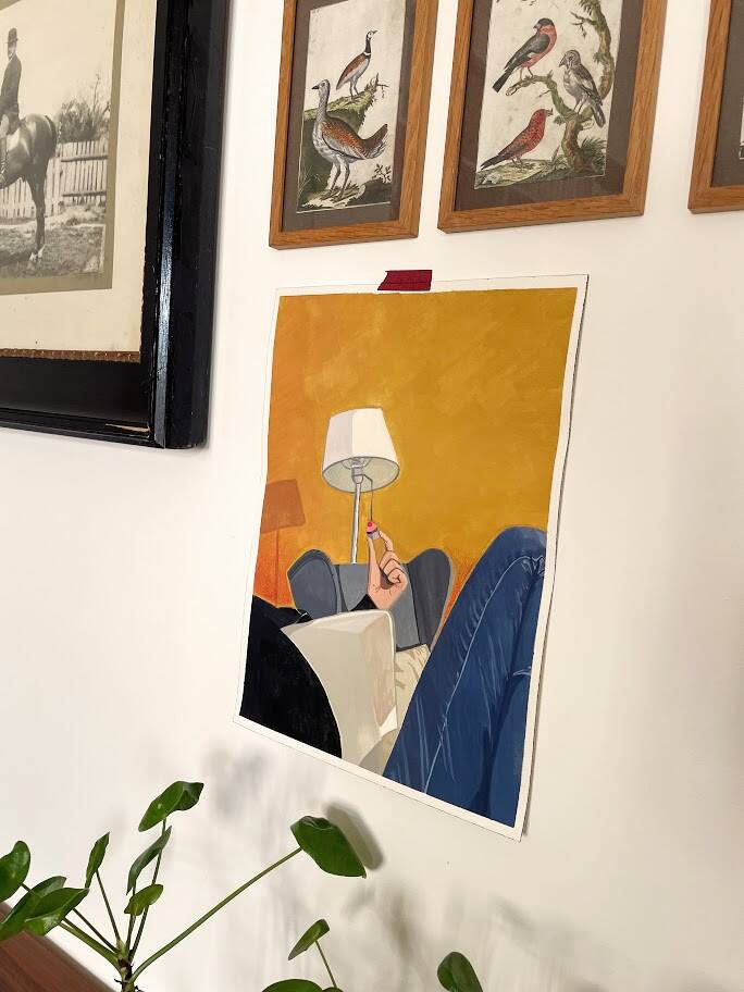 Wohnzimmer und Lampe