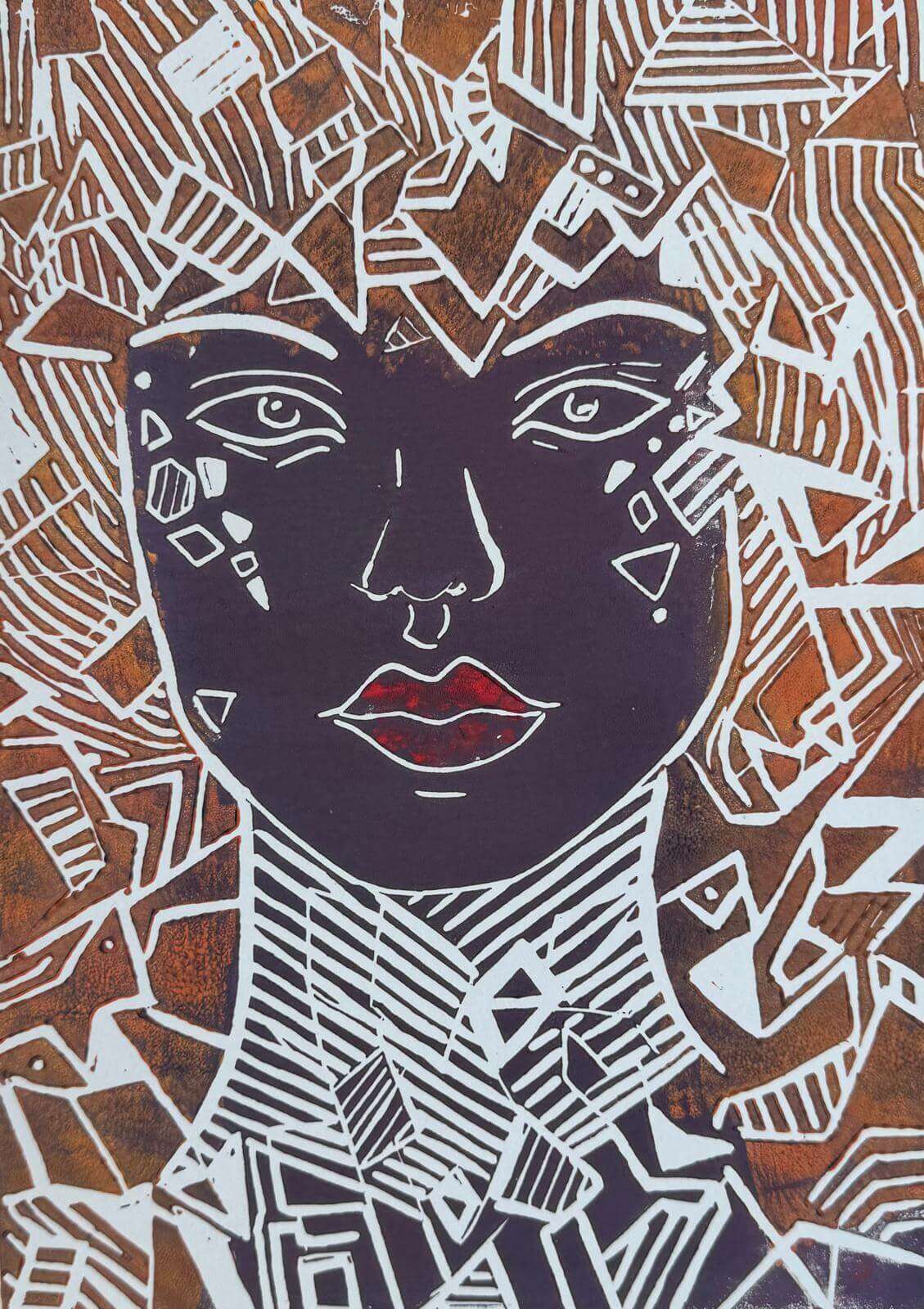 SARAH II Linolschnitt - Sybille Stein 1