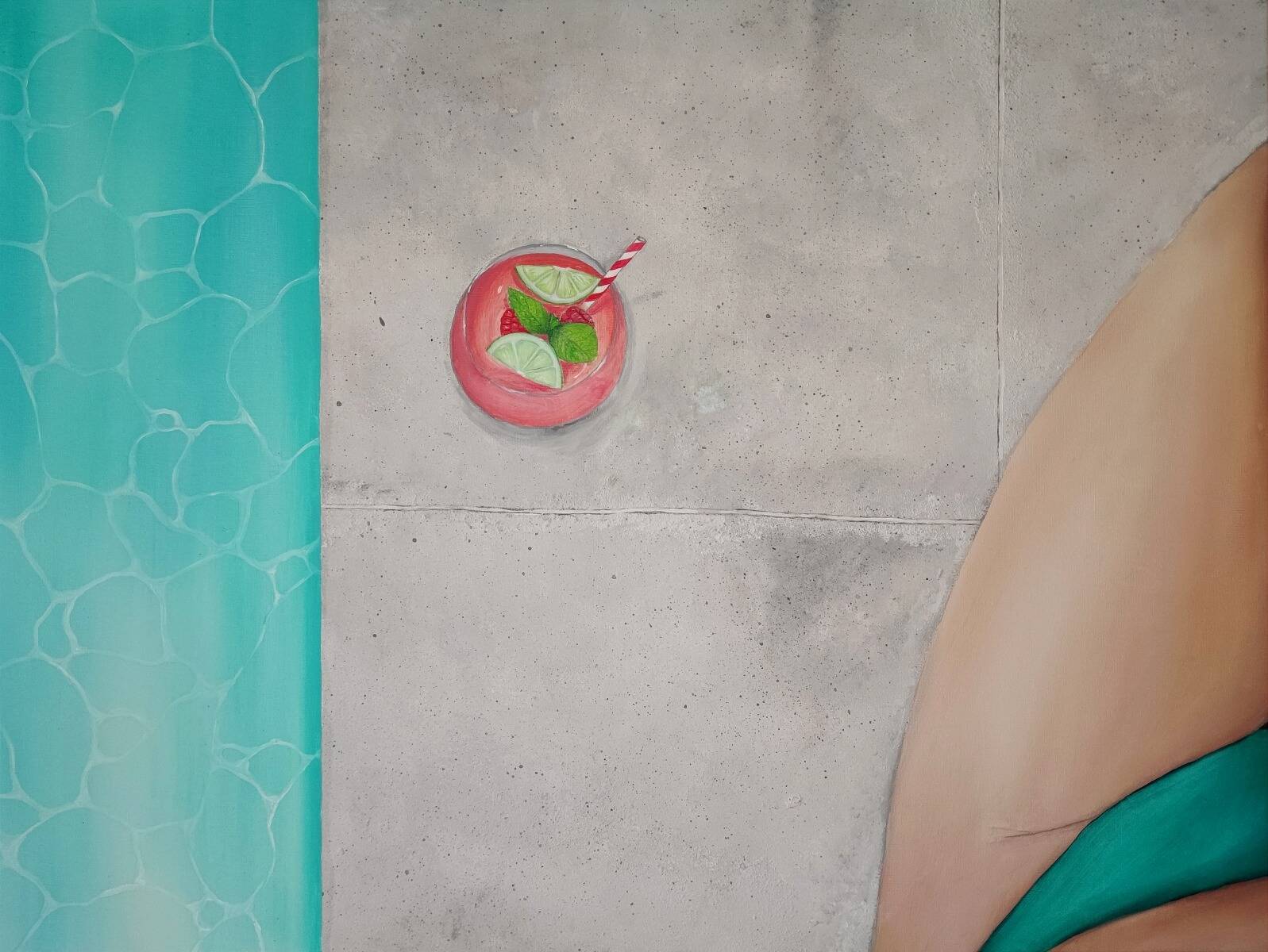 Himbeer Mojito am Pool 