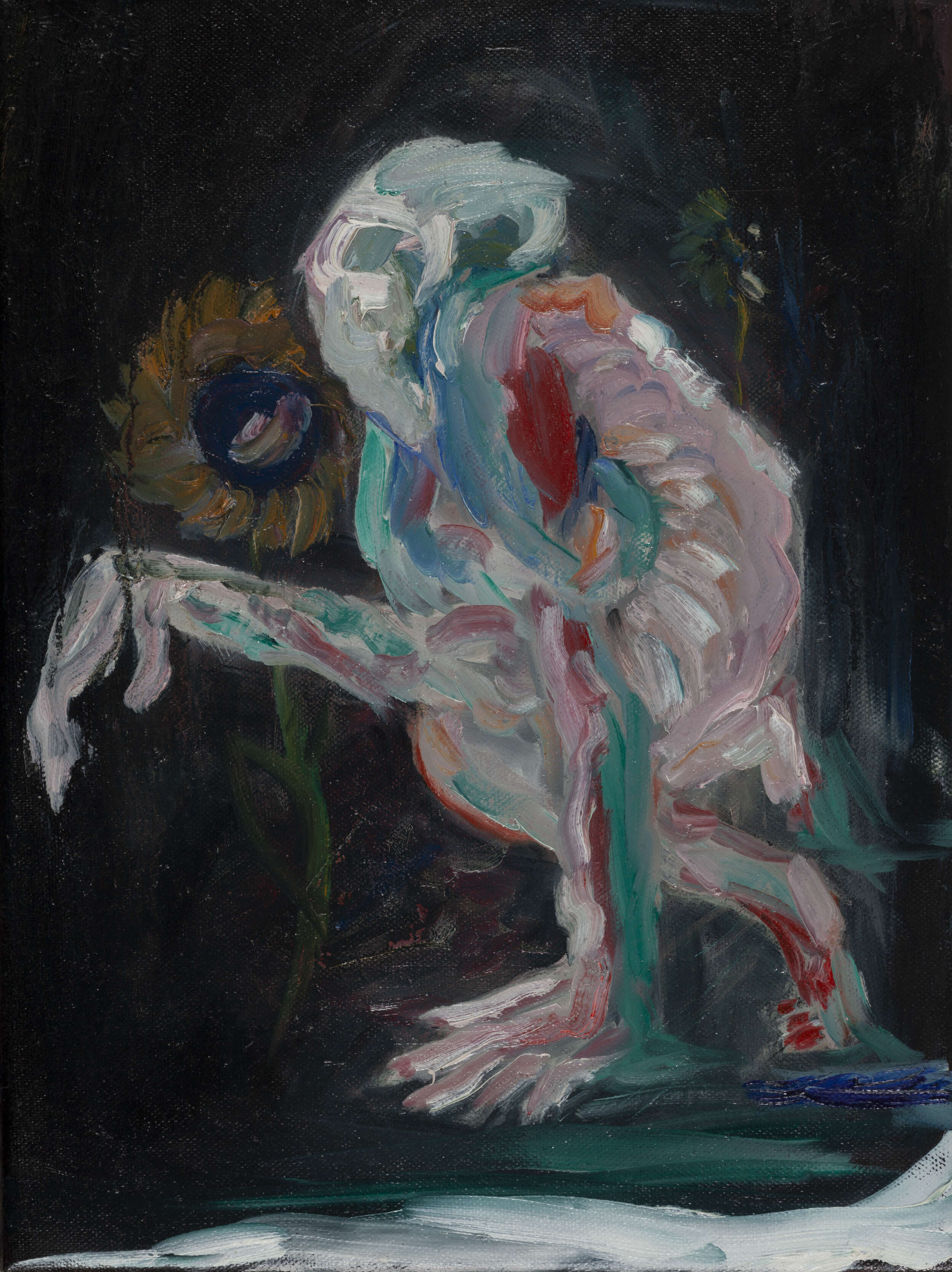 Selbstporträt mit Sonnenblumen - Michael Tauschke 1