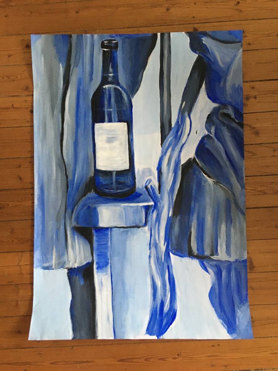 Stillleben mit Flasche