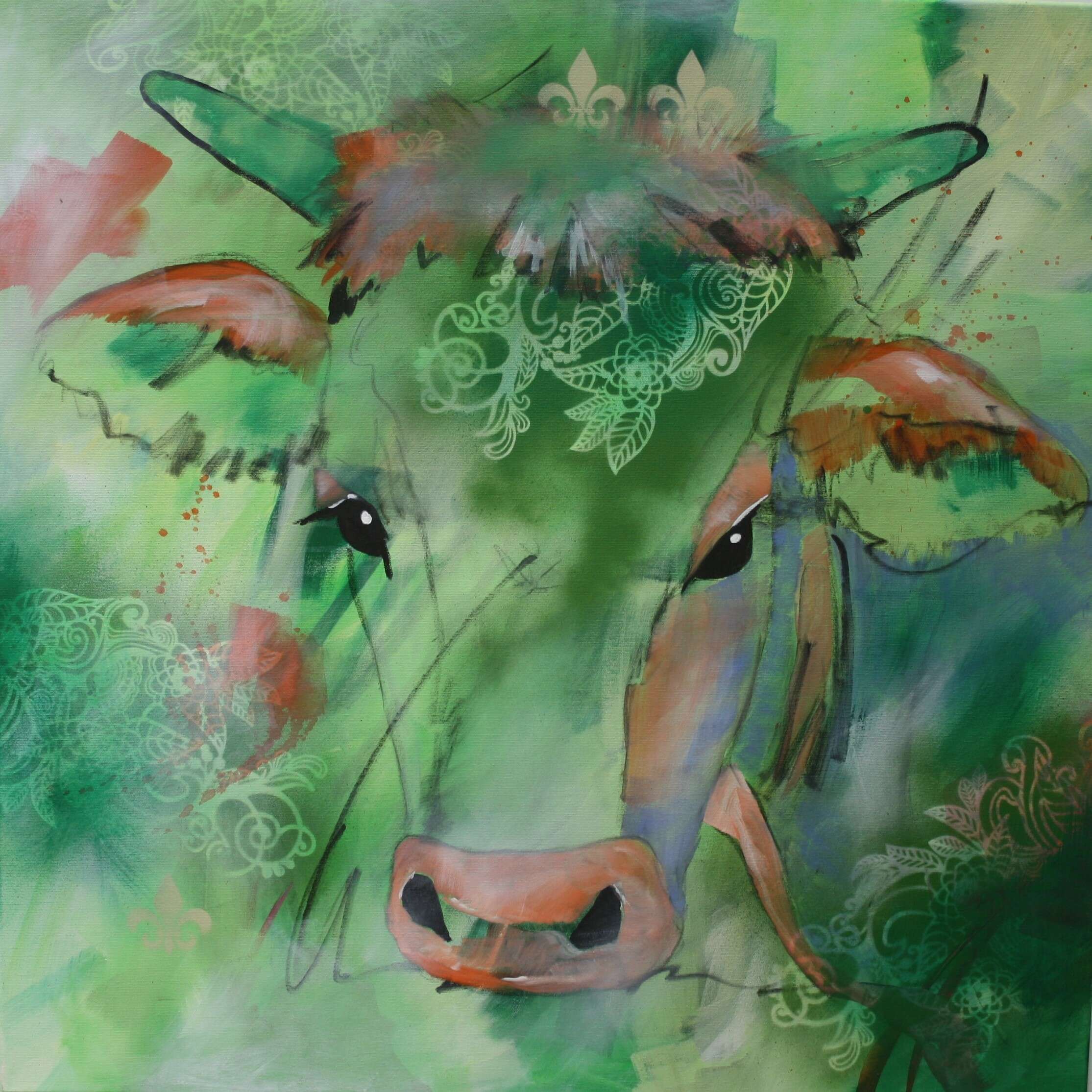 "Kuhportrait im Grünen" - Johanna Schneider 1