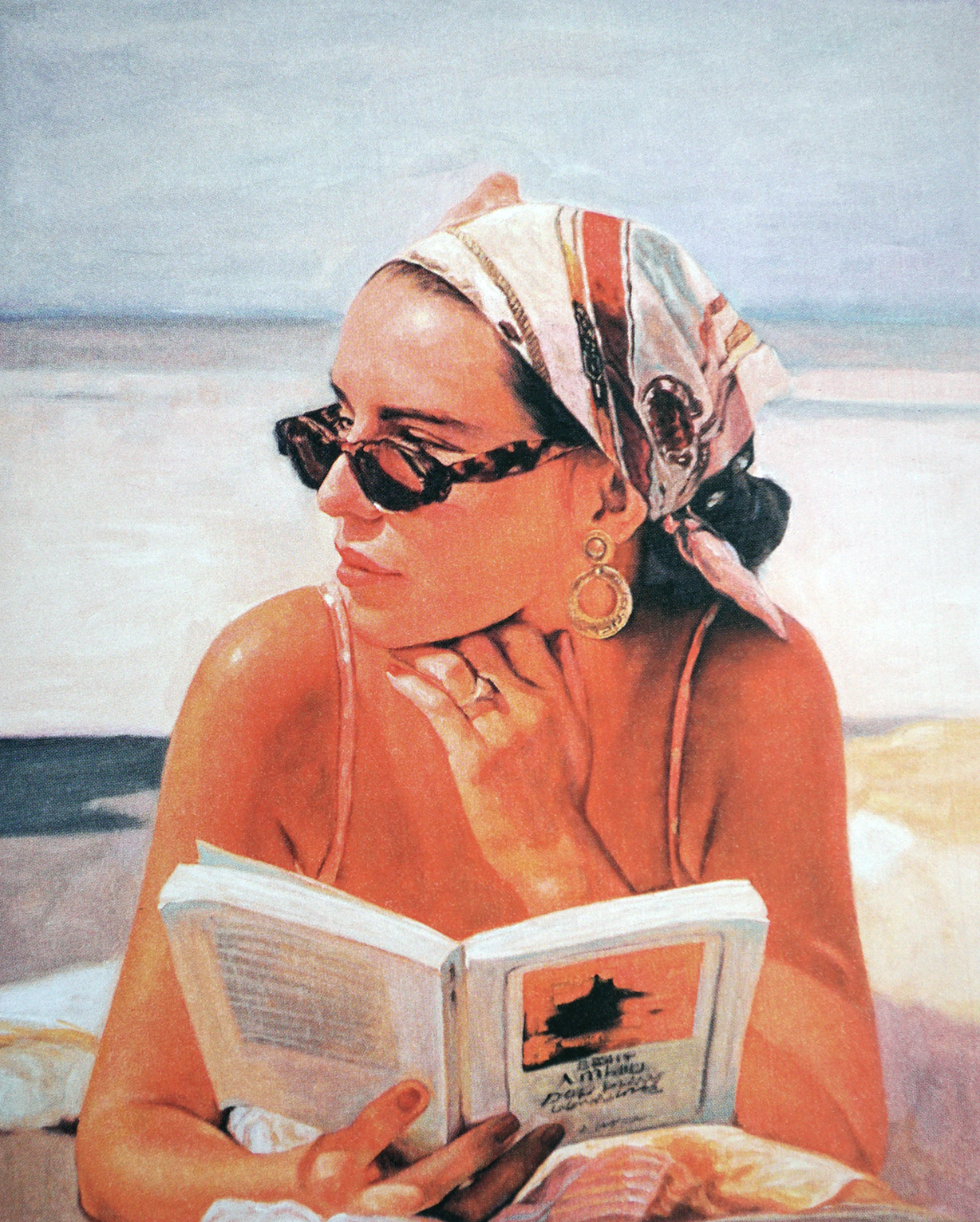 Lesende Frau am Strand - Christian Herzig 1