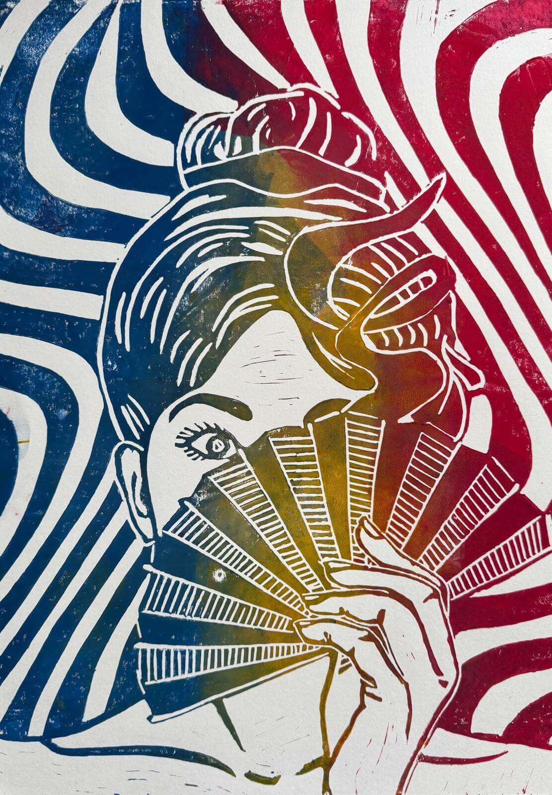 COLOURS OF LIVE I Linolschnitt - Sybille Stein 1