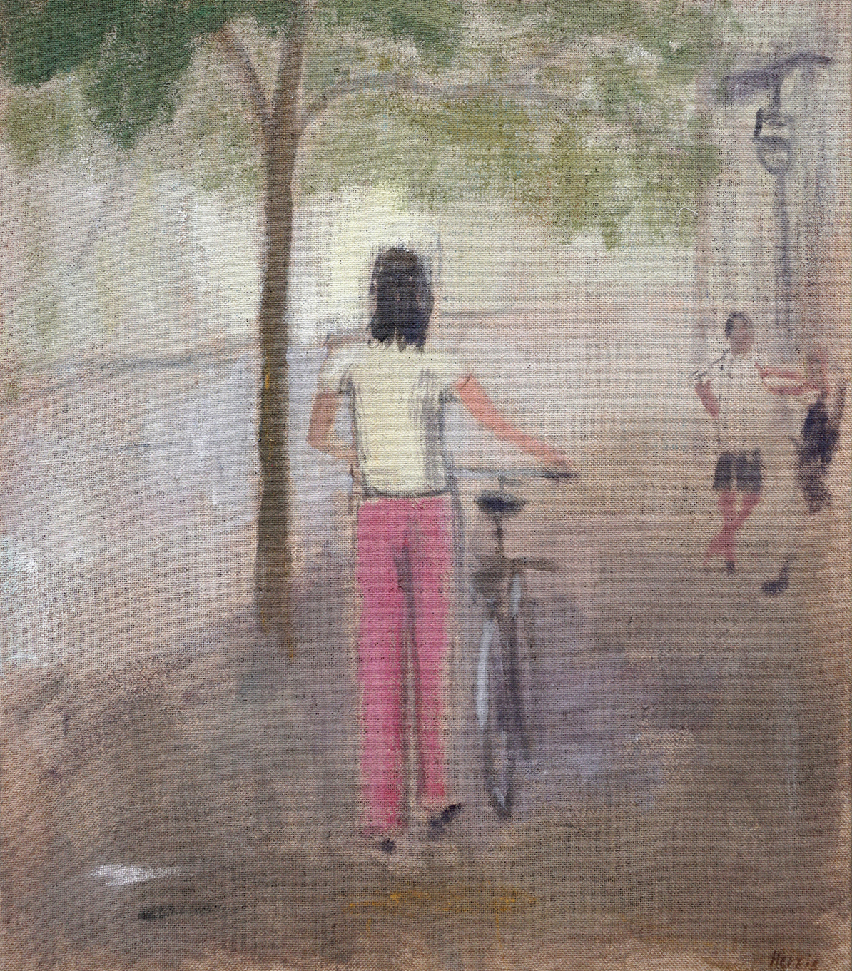 Frau mit Fahrrad - Christian Herzig 1