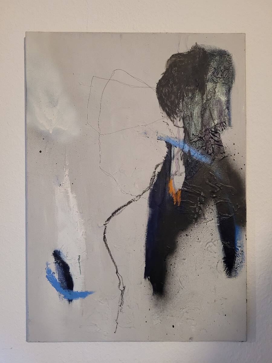 Grau in Grau, auf Blau in Grau